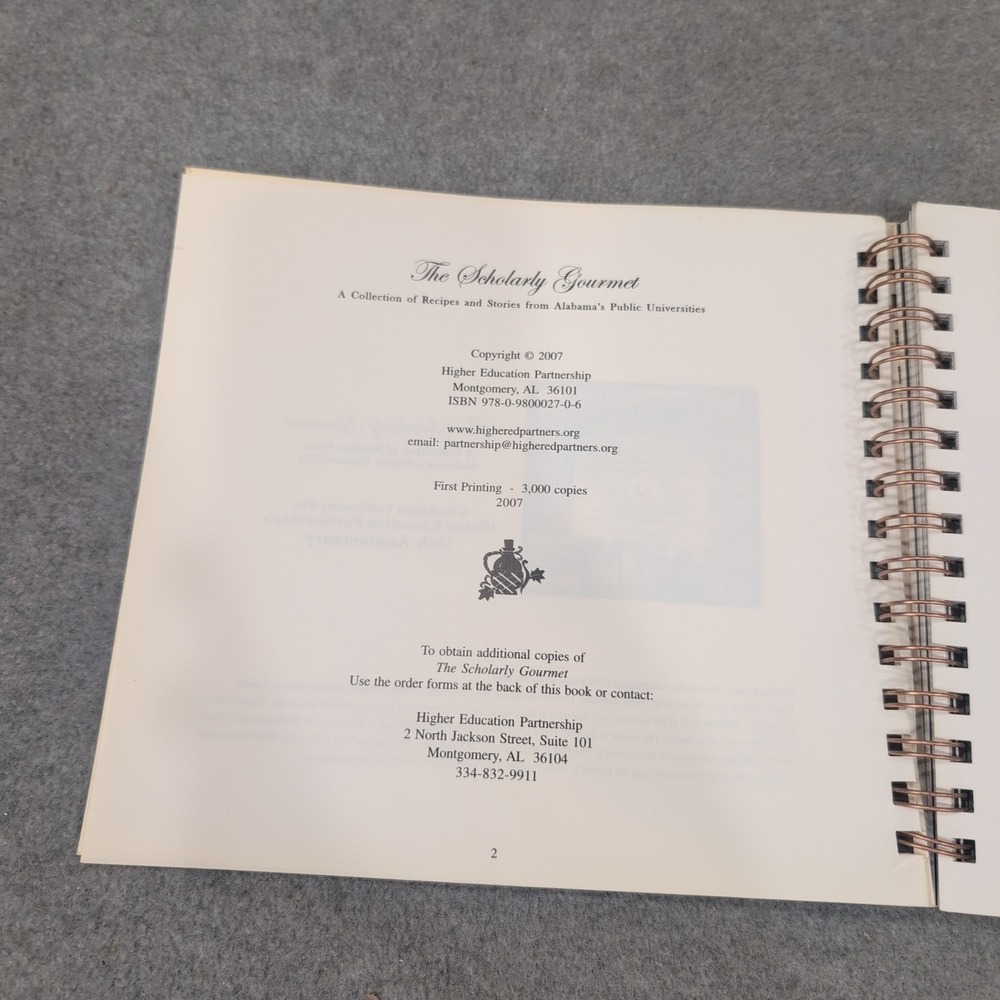 The Scholarly Gourmet Alabama Public Universities Cookbook 2007 1st Printing - Picture 3 of 4